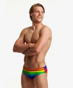 FUNKY TRUNKS - Mens Brief Classic Rainbow Racer