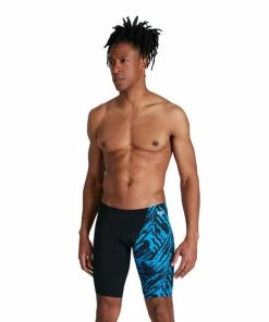 Speedo - Men's Jammer Allover V-Cut Black/Blue