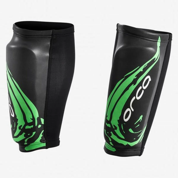 Orca - SWIMRUN Calf Guards Black/Green 1 Orca - SWIMRUN Calf Guards Black/Green