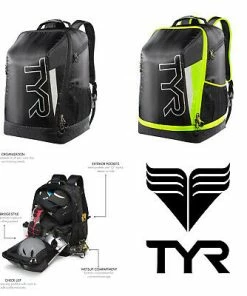TYR - Apex Transition Backpack Black/Fluo -Men's Activity Shop Tyr Apex Backpack Black Silver Triathlon Kit Bag grande