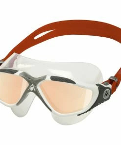 Aquasphere - Goggles Vista Swim Mask White, Grey, Red with Iridescent Mirrored Lens